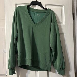 Athleta Green V-Neck Sweater